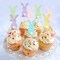 40PCS Easter Bunny Cupcake Toppers – 5 Colors, 3.5"x13.5" for Party Cake Decorations